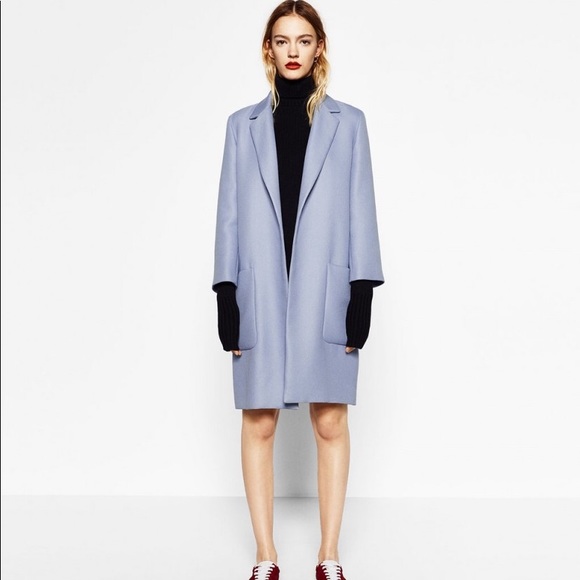baby blue coat zara